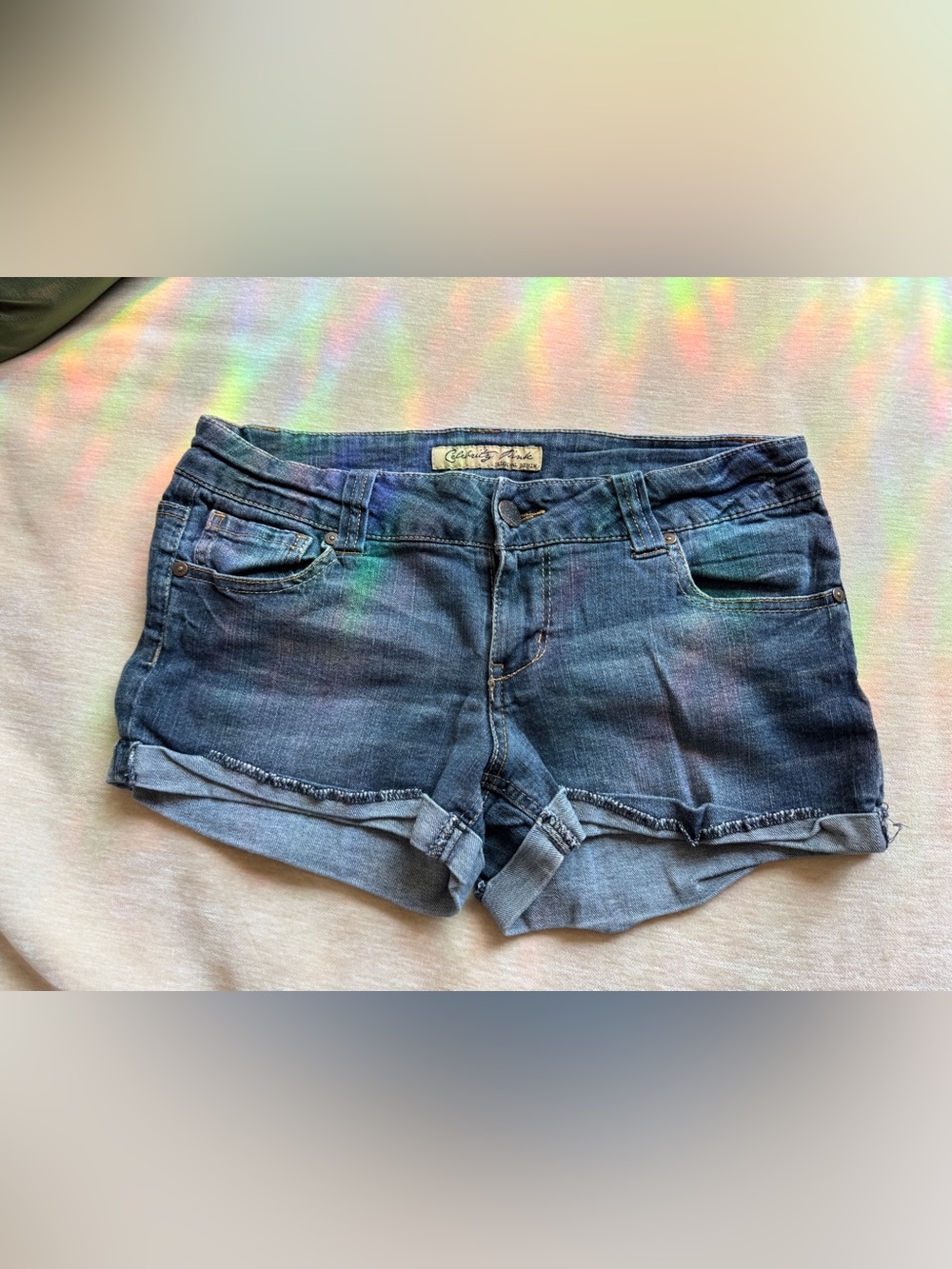 Celebrity Pink  Blue Denim Roll-Cuff Women’s Shorts